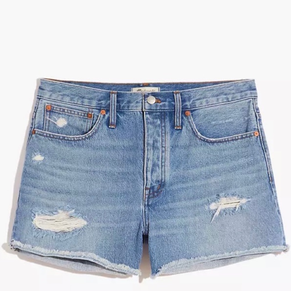 Madewell curvy relaxed ripped denim short
